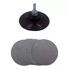 Kit Suporte Velcro + 5 Lixas D'agua Velcro Metal 100mm