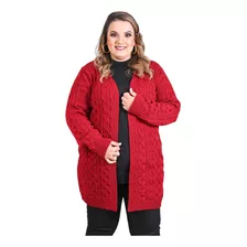 Sobretudo Sophia Trançado Em Tricot Plus Size R:1136