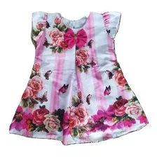 Vestido Temático Trapézio Floral C/ Rosas