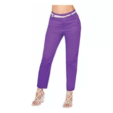 Pantalon Mujer De Vestir Morado 903-17