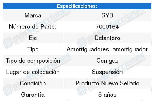 2 Amortiguadores Suspension Gas Delantero Sierra 3500 01-10 Foto 2