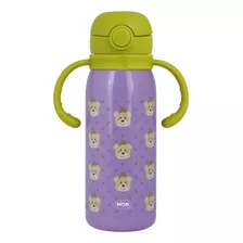 Garrafa Termica Infantil Inox 450ml C/ Canudo Color Baby Mor