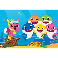 Painel Decorativo De Festa Baby Shark Doo Doo #02 120x80