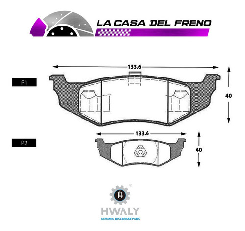 Pastilla De Freno Trasera Chrysler Neon 1.6 2000-2005 Foto 3