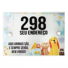 Linda Placa De Endereço Com Estampa De Animais Bela Novidade