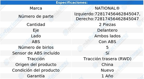 Par De Mazas Delanteras Con Abs Mpv De 1989 A 1998 National Foto 4