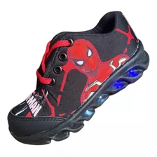 Tênis Meninos Sapatos Infantil Homem-aranha Led Confortável
