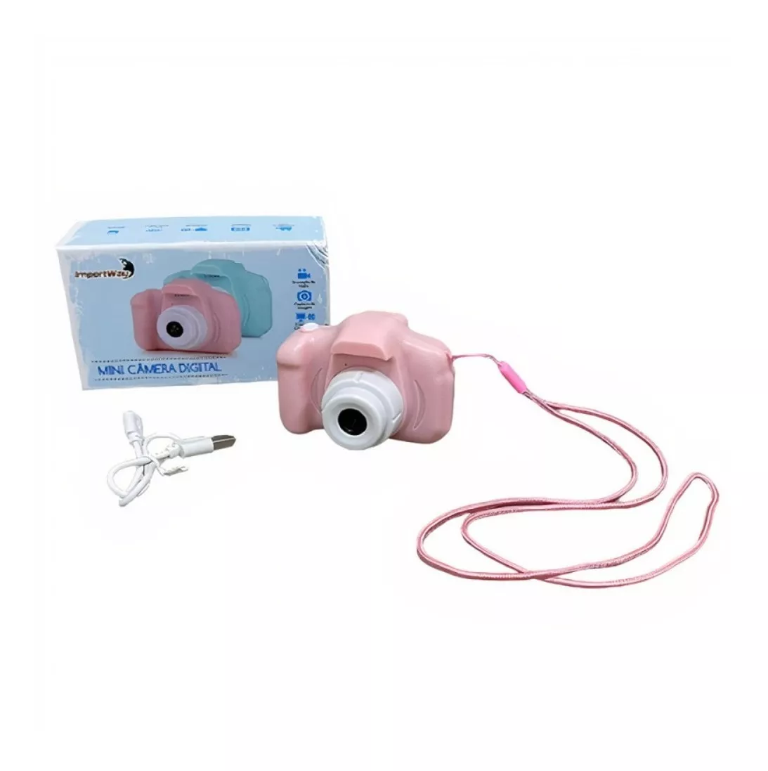 Câmera Fotográfica E Gravadora Digital Infantil Rosa