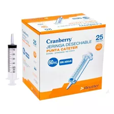 Jeringa Desechable 60cc Con Punta Catéter 25 Un. Cranberry