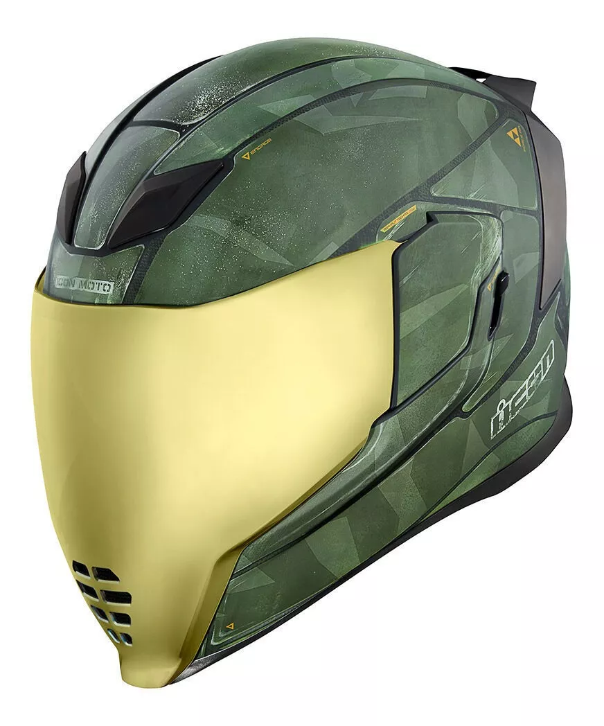 Casco Para Moto Integral Icon Airflite Verde Battlescar 2 Talla M 