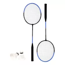 Kit Badminton Raquete E Peteca Azul Western