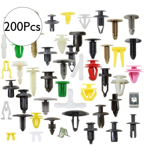 200 Piezas Kit Remache Clip Fijacin Coche Nailon Universal Foto 2