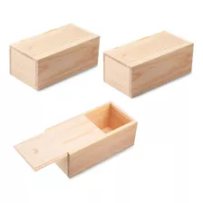 3 Cajas De Madera Sin Terminar De 7.87 X 3.94 X 3.15 Pulgad.