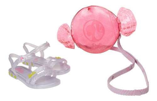 Sandália Barbie Candy Bag Infantil Branco Glitter - Grendene