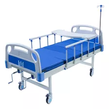 Cama Hospitalaria Manual Porta Suero Bandeja Colchon Camilla