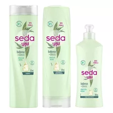 Kit Shampoo Seda 325ml + Cond + Pentear Babosa Oleos