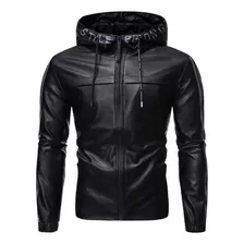 T New Chaqueta Casual De Cuero Para Hombre, Sudadera Con Cap