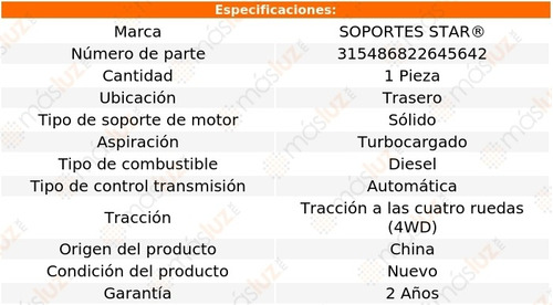 1) Soporte Motor Tras H1 8 Cil 6.5l Diesel Turbo 02/04 Foto 2