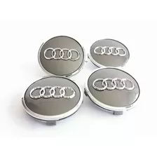 4 Tapas Centro De Rin Audi A1 - A8 Q1, Q3 61mm Gris
