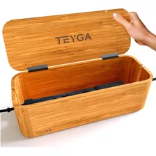 Bambox Premium De Teyga - Caja De Gestión De Cables De Bambú