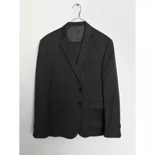 Traje Gris Oscuro Marca Perry Ellis Impecable Dos Piezas