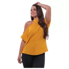 Blusinha Feminina Gola Shocker Alta Com Ombro Vazado Mc