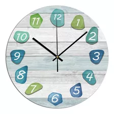 Reloj De Pared De Cristal De Mar Para Playa, Reloj Redondo D