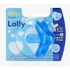 Chupeta 100% Silicone Rt2 Azul Lolly Nenny Período De Idade 6-12 Meses