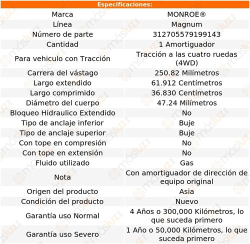 (1) Amortiguador Direccin Magnum F-250 Super Duty 99/04 Foto 3