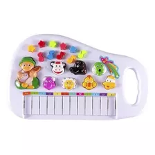 Piano Infantil Teclado Para Criança Com Som Dos Bicho Cor Branco 1