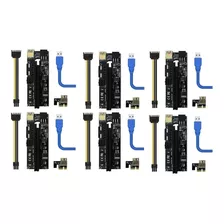 Pack X6 Riser V009s Plus Pcie 6pin 16x Mineria Usb Ptec