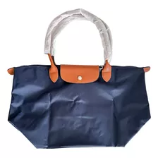 Bolso Tote Azul Oscuro De Nailon Para Mujer, Tamaño Grande