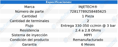 Inyector Combustible Dodge Lancer L4 2.5l 1989 Injetech Foto 4