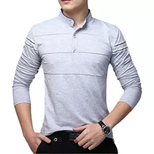 Playeras Para Hombre, Cuello Alto, Manga Larga, 95% Algodón