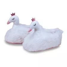 Pantufa Cisne 3d Feminina Infantil Solado De Borracha