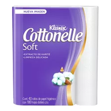 Papel Higiénico Kleenex Cottonelle Soft Pack 40 Rollos