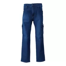 Calça Jeans Masculina Bolso Nas Pernas Cós Cinto 38 Ao 56