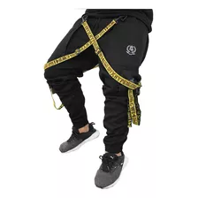 Calça Jogger Masculina E Feminina Streetwear Suspenders Slim