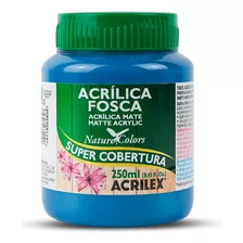 Tinta Acrílica Fosca Artesanato Acrilex 250ml Ótima Cobertur Cor Azul