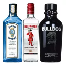 Gin Ginebra Bulldog + Bombay Sapphire + Beefeater London Dry