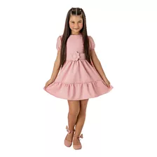 Vestido Cinto Luxuoso Barbie Moda Infantil Rodado Delicado