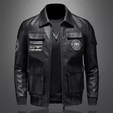 Nueva Chaqueta Militar De Cuero Wind Pilot Para Hombre De Pr