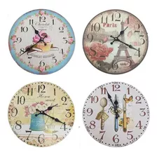 Reloj De Pared Numeros Grandes Vintage 30 Cm Diseño Colorido