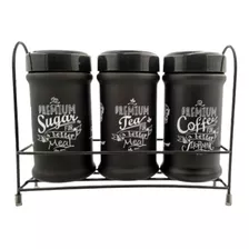 Kit 3 Potes Multiuso Cozinha Especiarias Gourmet Com Suporte