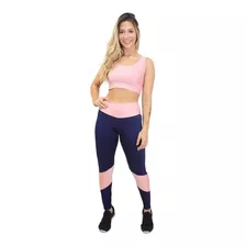 Conjunto Calça Legging E Cropped Hot Blue