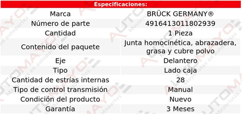 1 - Junta Homocintica Lado Caja Bruck Polo L4 1.6l 13-19 Foto 2