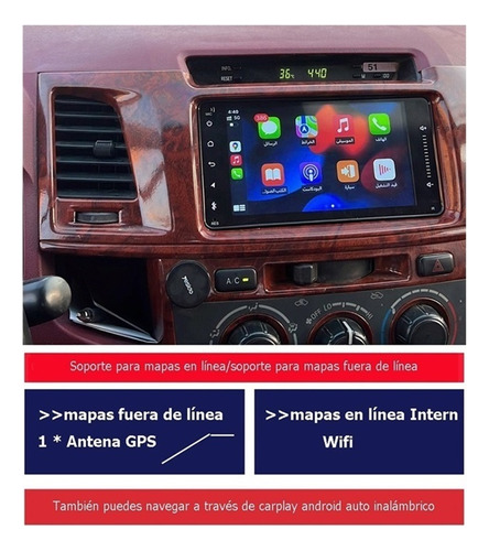 Radio Estreo Gps Para Hilux Hiace Yaris Runner Fj Cruiser Foto 2