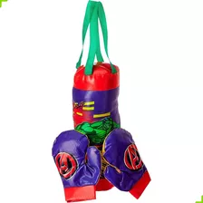 Saco De Pancada Avengers Luvas Kit Box Luta Infantil Menino