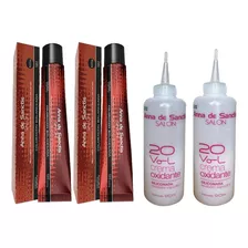 Kit 2 Tinturas Cabello Anna De Sanctis + 2 Oxidantes 90ml 