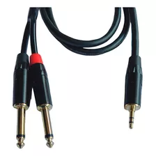 Cable 2x1 Mini Plug A 2 Plug 1/4 Pry 1m Largo
